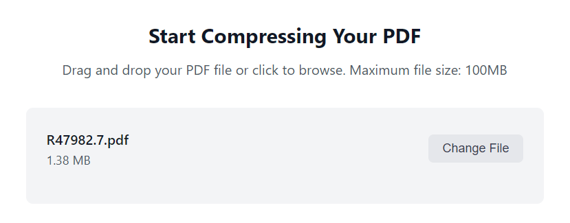 File upload to compress pdf